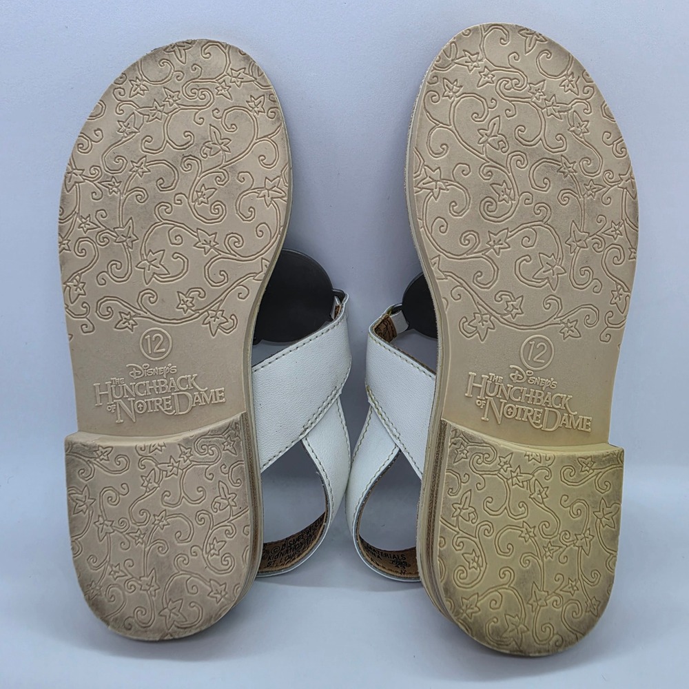 Vintage Disney Hunchback of Notre Dame Sun Moon Sandals Kids Size 12 White 90s - Picture 4 of 11